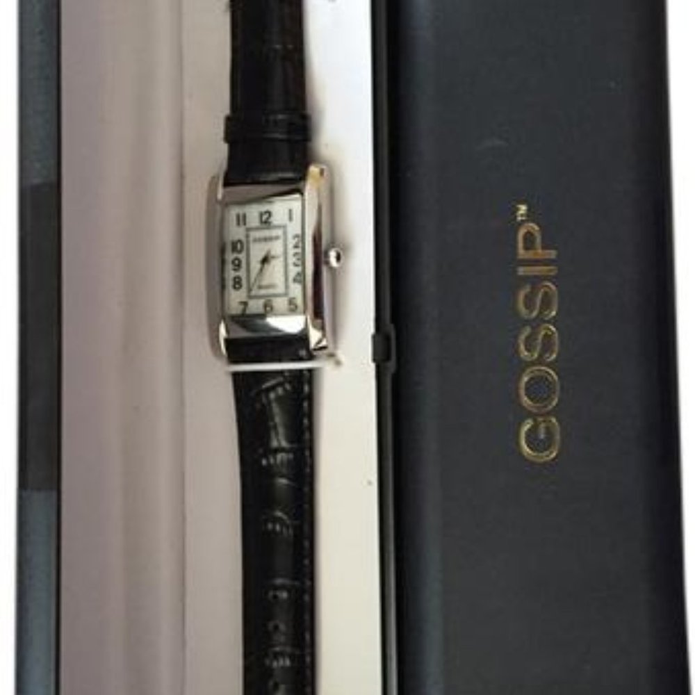 Gossip Quartz Black Leather Watch  "NWOT"